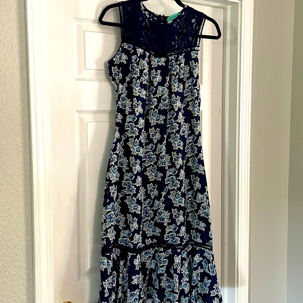 Sleeveless Filly Flair Navy Floral Maxi Dress